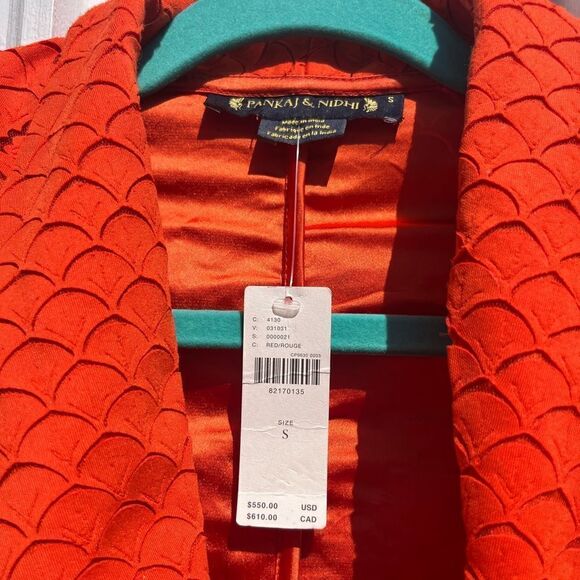 Anthropologie Pankaj & Nidhi Laser Cut Embroidered Blazer Dress NWT - Picture 9 of 16